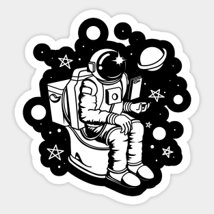 Poopin Astronaut Boldly Go Funny Space Gift Sticker